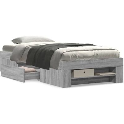 vidaXL Bettgestell Grau Sonoma 75x190 cm - bed frame vidaXL Bettgestell Grau Sonoma 75x190 cm - bed frame