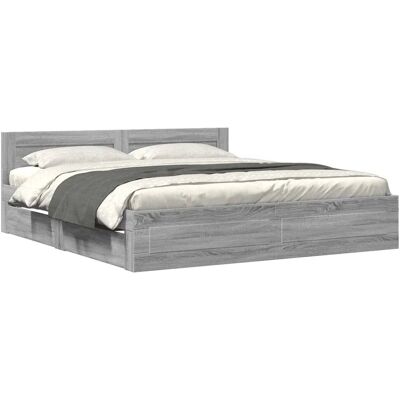 vidaXL 3295539 Graues Sonoma Bettgestell mit Stauraum - Bettgestell vidaXL 3295539 Graues Sonoma Bettgestell mit Stauraum - Bettgestell