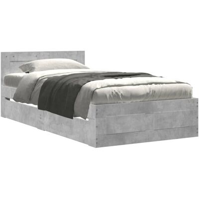 vidaXL Bettgestell mit Kopfteil - Langlebiges Holz - 90x200 cm - Bettgestell vidaXL Bettgestell mit Kopfteil - Langlebiges Holz - 90x200 cm - Bettgestell