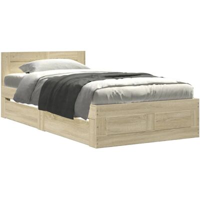 vidaXL Bettgestell mit Kopfteil - 75x190 cm - Bettgestell vidaXL Bettgestell mit Kopfteil - 75x190 cm - Bettgestell