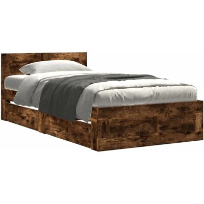 vidaXL Bettgestell mit Kopfteil Räuchereiche Small Single - Bett vidaXL Bettgestell mit Kopfteil Räuchereiche Small Single - Bett