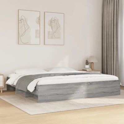 vidaXL Bettgestell Grau Sonoma 200x200 cm Holzwerkstoff - Bettgestell vidaXL Bettgestell Grau Sonoma 200x200 cm Holzwerkstoff - Bettgestell