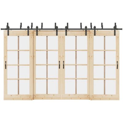 vidaXL 213,5 cm Schwarzes Schiebetür-Zubehörset - Schiebetürzubehör vidaXL 213,5 cm Schwarzes Schiebetür-Zubehörset - Schiebetürzubehör