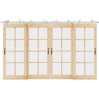 vidaXL skydedørs hardware sæt 183 cm rustfrit stål sølv vidaXL skydedørs hardware sæt 183 cm rustfrit stål sølv
