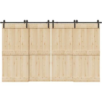 vidaXL 183 cm Stahl Schwarz Schiebetürbeschlag-Set - Schiebetür Hardware vidaXL 183 cm Stahl Schwarz Schiebetürbeschlag-Set - Schiebetür Hardware