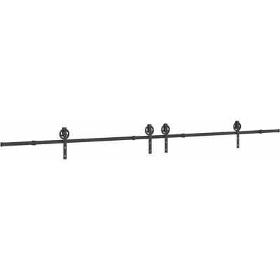 vidaXL Stahl Schwarz Schiebetürbeschlag-Set - 200 cm vidaXL Stahl Schwarz Schiebetürbeschlag-Set - 200 cm