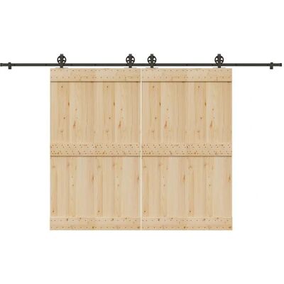 vidaXL Schiebetür-Beschlagset 183/200/366 cm Stahl Schwarz - Schiebetürtyp vidaXL Schiebetür-Beschlagset 183/200/366 cm Stahl Schwarz - Schiebetürtyp