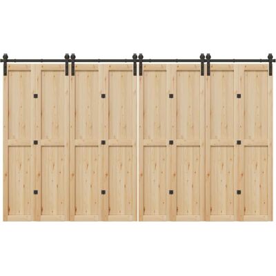 vidaXL Stahl Schwarz Schiebetür-Beschlagset 183-200-366 cm vidaXL Stahl Schwarz Schiebetür-Beschlagset 183-200-366 cm