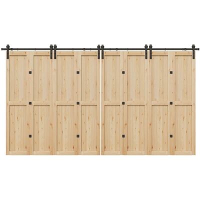 vidaXL Schiebetür-Beschlag-Set - 200 cm Stahl Schwarz vidaXL Schiebetür-Beschlag-Set - 200 cm Stahl Schwarz