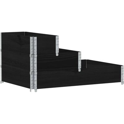 vidaXL 3-stöckiger Hochbeet Schwarz - Gartentopf vidaXL 3-stöckiger Hochbeet Schwarz - Gartentopf