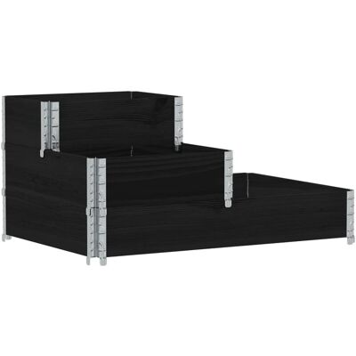 vidaXL Zwart 3-laags Verhoogd Tuinbed - Tuinbed vidaXL Zwart 3-laags Verhoogd Tuinbed - Tuinbed