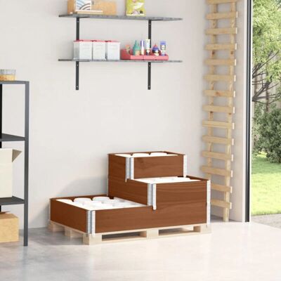 vidaXL Hochbeet Pflanzbeet 3-stöckig braun 120x80 cm vidaXL Hochbeet Pflanzbeet 3-stöckig braun 120x80 cm