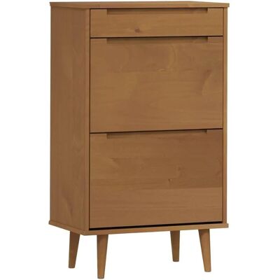 vidaXL Armoire à chaussures MOLDE - Marron - Rangement, Bois massif, 59,5x35x103 cm - Publicité vidaXL Armoire à chaussures MOLDE - Marron - Rangement, Bois massif, 59,5x35x103 cm - Publicité