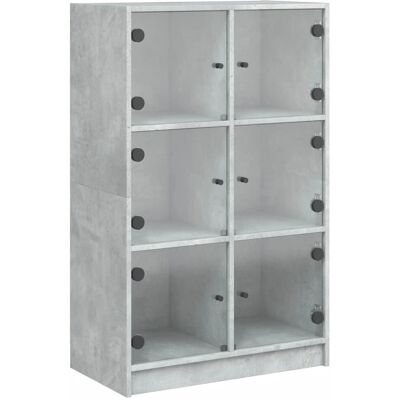 vidaXL Hochschrank mit Türen Beton Grau - Wohnzimmer Sideboard vidaXL Hochschrank mit Türen Beton Grau - Wohnzimmer Sideboard