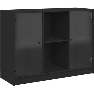 vidaXL sivukylmi 102x37x75,5 cm Musta tehdasteollisuuspuu - Sivukylmi vidaXL sivukylmi 102x37x75,5 cm Musta tehdasteollisuuspuu - Sivukylmi