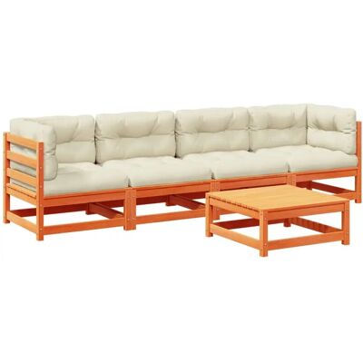vidaXL 3299276 Outdoor-Möbelset - Modularer Holzgarten-Sofa mit Kissen vidaXL 3299276 Outdoor-Möbelset - Modularer Holzgarten-Sofa mit Kissen