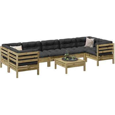 vidaXL Garten-Sofagarnitur mit Kissen - Rustikal und langlebig vidaXL Garten-Sofagarnitur mit Kissen - Rustikal und langlebig