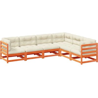 vidaXL 6-Tlg. Garten-Sofagarnitur - Robustes Kiefernholz, Modulares Design, Komfortkissen vidaXL 6-Tlg. Garten-Sofagarnitur - Robustes Kiefernholz, Modulares Design, Komfortkissen