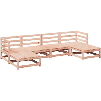 vidaXL Zestaw mebli ogrodowych 6-częściowy - Sofa i narożnik - Naturalny świerk Douglas vidaXL Zestaw mebli ogrodowych 6-częściowy - Sofa i narożnik - Naturalny świerk Douglas
