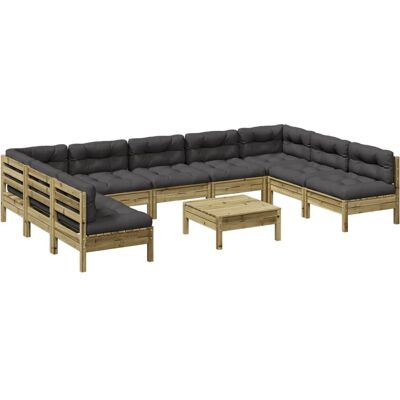 VidaXL Gartenmöbel-Set - Moderner Modular-Sitzgruppe mit Kissen VidaXL Gartenmöbel-Set - Moderner Modular-Sitzgruppe mit Kissen