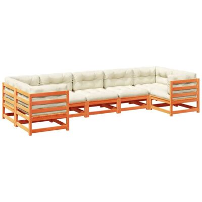 VidaXL outdoor furniture set - Odporne na warunki atmosferyczne, 7-miejscowe, rustykalne drewno sosnowe VidaXL outdoor furniture set - Odporne na warunki atmosferyczne, 7-miejscowe, rustykalne drewno sosnowe