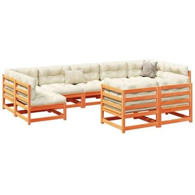 vidaXL Garten-Sofagarnitur - Braun - 9-tlg. modulare Gartengarnitur vidaXL Garten-Sofagarnitur - Braun - 9-tlg. modulare Gartengarnitur