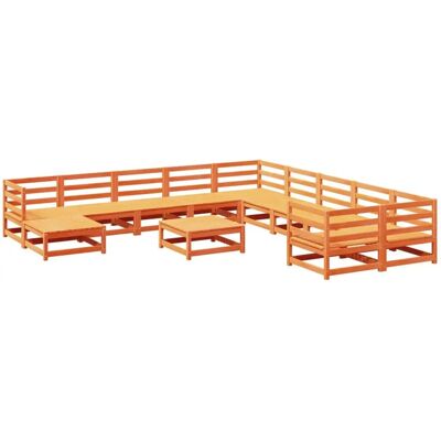 vidaXL 12-teiliges Gartensofaset - Garten Ecksofa Rustik Wachsbraun vidaXL 12-teiliges Gartensofaset - Garten Ecksofa Rustik Wachsbraun