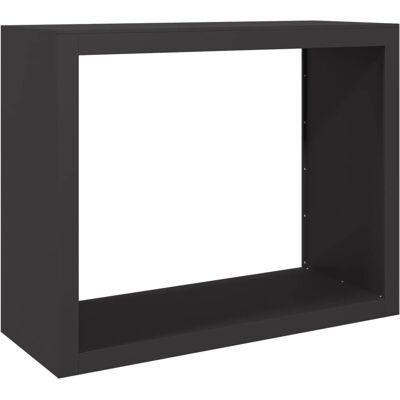 vidaXL Opbevaringsbakke til brænde Sort 100x40x80 cm Stål - Brændestabel vidaXL Opbevaringsbakke til brænde Sort 100x40x80 cm Stål - Brændestabel