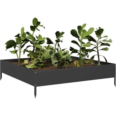 vidaXL Schwarzes Stahl-Gartenhochbeet - Außenpflanzkübel & Blumenbox vidaXL Schwarzes Stahl-Gartenhochbeet - Außenpflanzkübel & Blumenbox