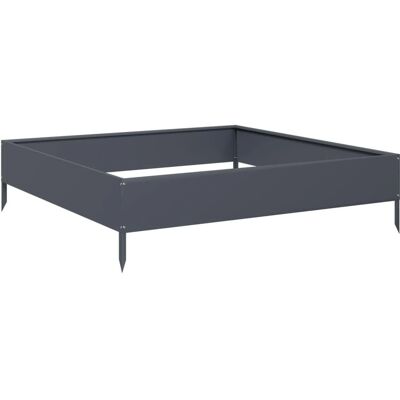 vidaXL Hochbeet Anthrazit 100x100x26 cm Stahl - Garten Hochbeet vidaXL Hochbeet Anthrazit 100x100x26 cm Stahl - Garten Hochbeet