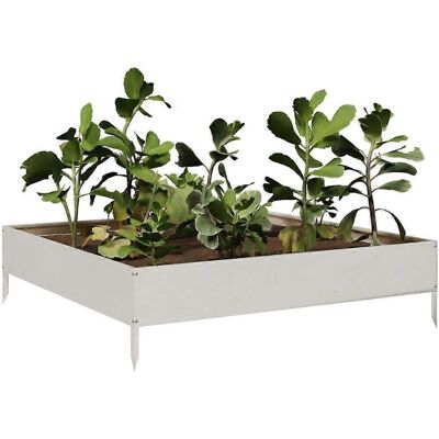 vidaXL Hochbeet 100x100x26 cm Edelstahl Silber vidaXL Hochbeet 100x100x26 cm Edelstahl Silber