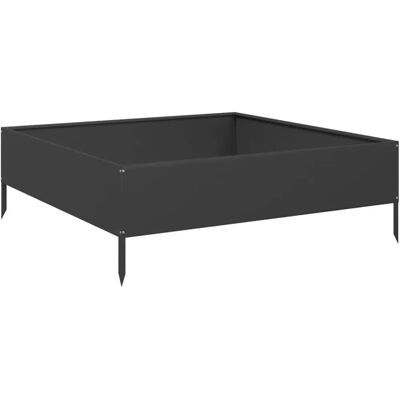vidaXL Hochbeet Schwarz 100X100X18,5 Cm Stahl/Schwarz Größe: 100 x 100 x 33.5 cm vidaXL Hochbeet Schwarz 100X100X18,5 Cm Stahl/Schwarz Größe: 100 x 100 x 33.5 cm
