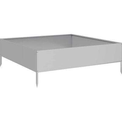 vidaXL Hochbeet 100x100x33.5 cm Verzinkter Stahl Silber - Hochbeet vidaXL Hochbeet 100x100x33.5 cm Verzinkter Stahl Silber - Hochbeet
