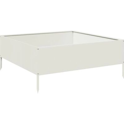 vidaXL Hochbeet Weiß 100x100x25 cm Stahl - Hochbeet Weiß 100x100x25 cm vidaXL Hochbeet Weiß 100x100x25 cm Stahl - Hochbeet Weiß 100x100x25 cm