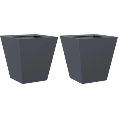 vidaXL Pflanzkübel 2 Stück anthrazit 30x30x30 Stahl - Gartentopf vidaXL Pflanzkübel 2 Stück anthrazit 30x30x30 Stahl - Gartentopf