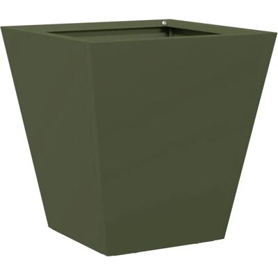 vidaXL Olivgrüner Stahl Gartentopf - 30x30x30 cm vidaXL Olivgrüner Stahl Gartentopf - 30x30x30 cm