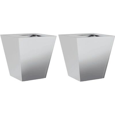 vidaXL Verzinkte Stahl Gartentöpfe 30x30x30cm - 2er-Set vidaXL Verzinkte Stahl Gartentöpfe 30x30x30cm - 2er-Set