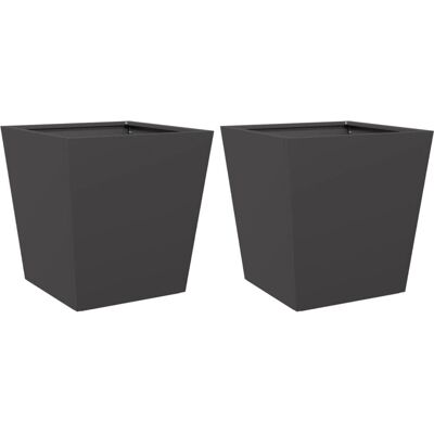 vidaXL Pflanzkübel 2 Stk. Anthrazit 40x40x40 cm - Garten Kübel vidaXL Pflanzkübel 2 Stk. Anthrazit 40x40x40 cm - Garten Kübel