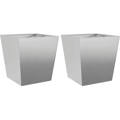 vidaXL Modelo 40x40x40 cm Maceta de Acero Galvanizado - Maceta de Jardín vidaXL Modelo 40x40x40 cm Maceta de Acero Galvanizado - Maceta de Jardín