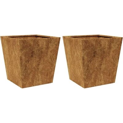 vidaXL Pflanzkübel 2 Stück 40x40x40 cm Wetterfester Stahl - Garten Typ vidaXL Pflanzkübel 2 Stück 40x40x40 cm Wetterfester Stahl - Garten Typ