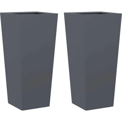 vidaXL Tuinbakken Anthracite 2 stuks 35x35x75 cm Staal - Tuinbakken vidaXL Tuinbakken Anthracite 2 stuks 35x35x75 cm Staal - Tuinbakken