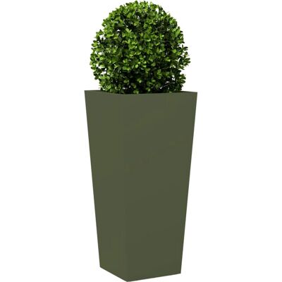 vidaXL Pflanzkübel Olivgrün 35x35x75 cm Stahl - Pflanzkübel vidaXL Pflanzkübel Olivgrün 35x35x75 cm Stahl - Pflanzkübel