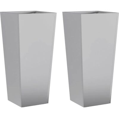 vidaXL Pflanzkübel Grau 35x35x75cm Set aus 2 - Gartendekoration vidaXL Pflanzkübel Grau 35x35x75cm Set aus 2 - Gartendekoration
