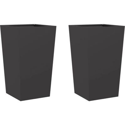 vidaXL Schwarze 45x45x75cm Stahl Pflanzkübel - Gartenart vidaXL Schwarze 45x45x75cm Stahl Pflanzkübel - Gartenart