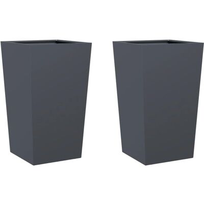 vidaXL Tuinbakken Anthracite 2 stuks 45x45x75 cm Staal - Tuinbakken vidaXL Tuinbakken Anthracite 2 stuks 45x45x75 cm Staal - Tuinbakken