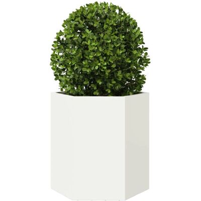 vidaXL Gartenkübel 2 Stück Weiß Sechseck 46x40x45 Stahl - Gartenkübel vidaXL Gartenkübel 2 Stück Weiß Sechseck 46x40x45 Stahl - Gartenkübel
