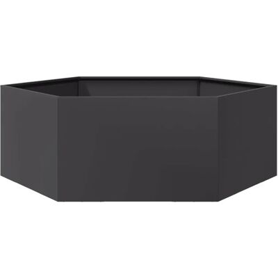 vidaXL Gartengefäß Schwarz Hexagon Stahl - Gartengefäß vidaXL Gartengefäß Schwarz Hexagon Stahl - Gartengefäß
