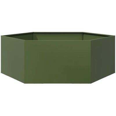 vidaXL Garten-Pflanzgefäße Olive Green Hexagon Stahl - Gartenpflanzer vidaXL Garten-Pflanzgefäße Olive Green Hexagon Stahl - Gartenpflanzer