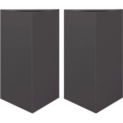 vidaXL Pflanzkübel 50x43x75 cm Schwarz Dreieck Stahl - Pflanzkübel vidaXL Pflanzkübel 50x43x75 cm Schwarz Dreieck Stahl - Pflanzkübel