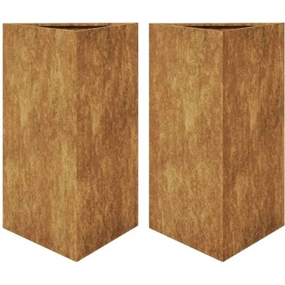 vidaXL Dreieckige Stahl Gartentöpfe 50x43x75 cm - Pflanzkübel vidaXL Dreieckige Stahl Gartentöpfe 50x43x75 cm - Pflanzkübel